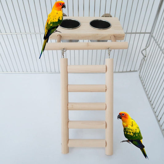 Birds Food Dish Stainless Steel Parrot Feeding Cups Cage Water Food