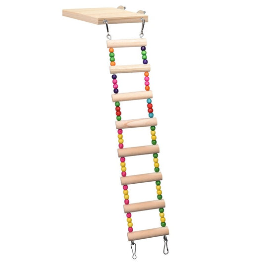 P82C Wooden Parrot Hamster Climbing Ladder Swing Play Toys Set Birds